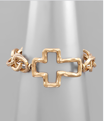 Gold Cross Scretch Bracelet