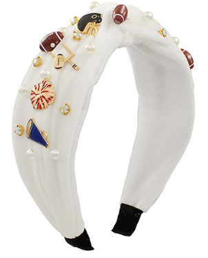 Football Themed Velvet Headband