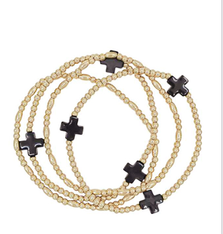Cross Beaded Bracelets (Set of 4)
