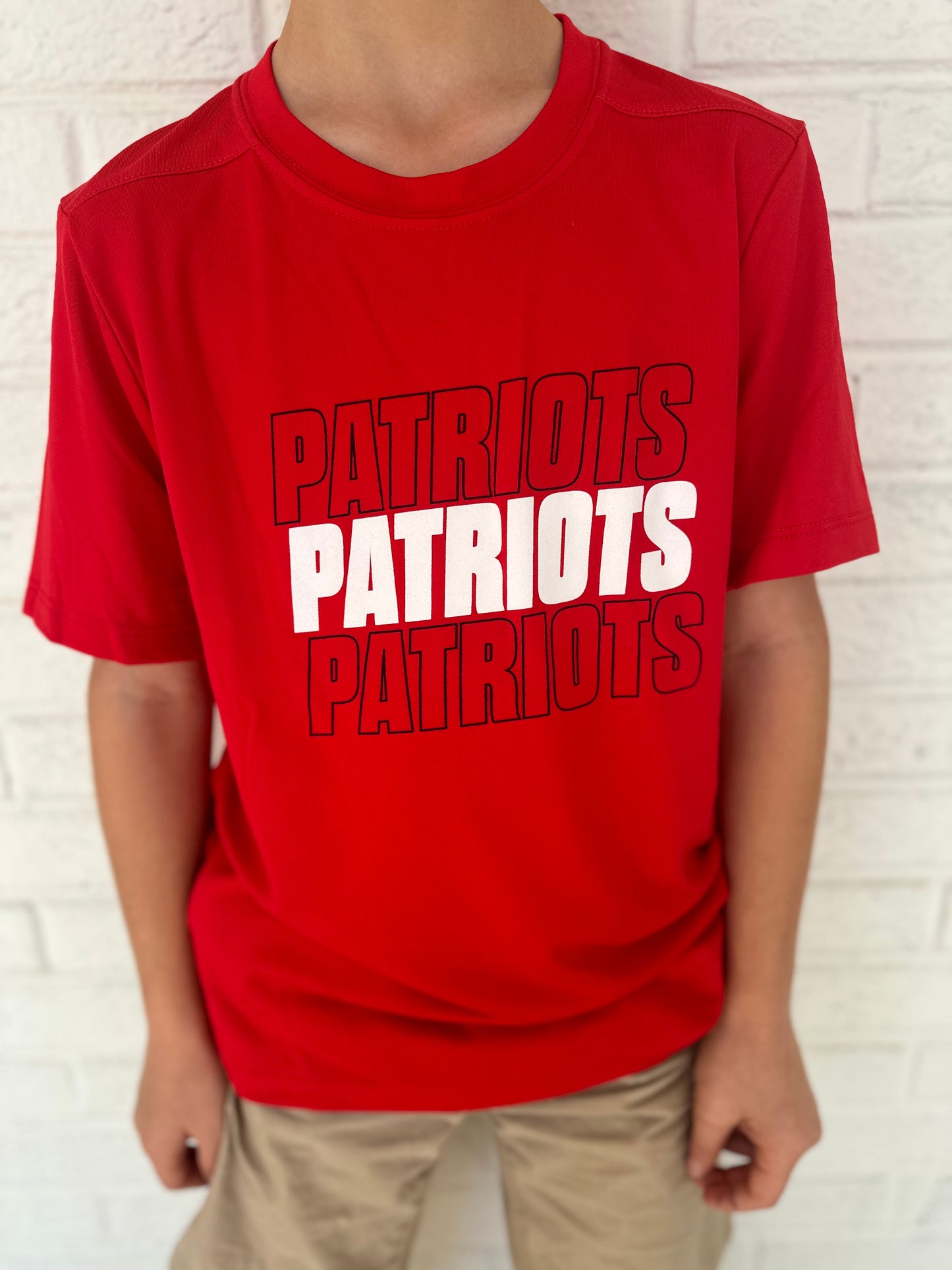 Youth Patriots Red Performance Dri Fit Tee