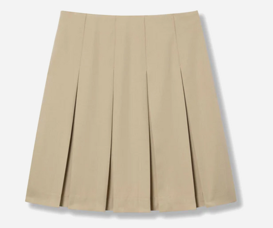 Women's Box Pleat Skirt Khaki (9th-12th Grade-Mills)