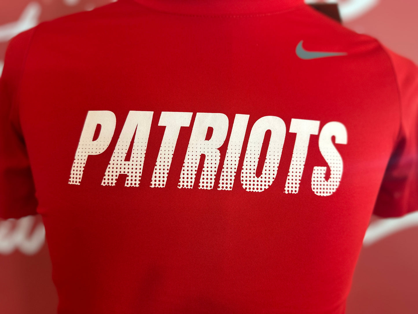 Youth Patriots Nike Red Dri Fit Tee