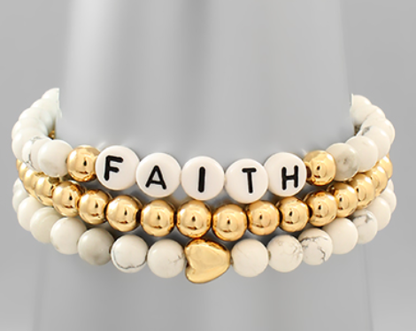 FAITH Stone & CCB Bracelet