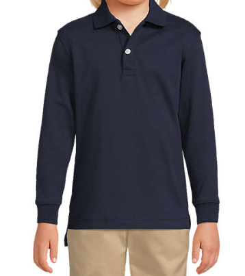 Kids Long Sleeve Interlock Polo Shirt