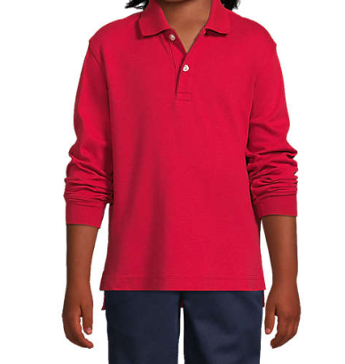 Kids Long Sleeve Interlock Polo Shirt