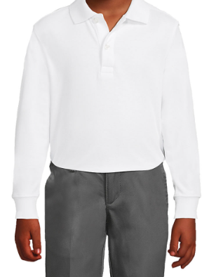 Kids Long Sleeve Interlock Polo Shirt