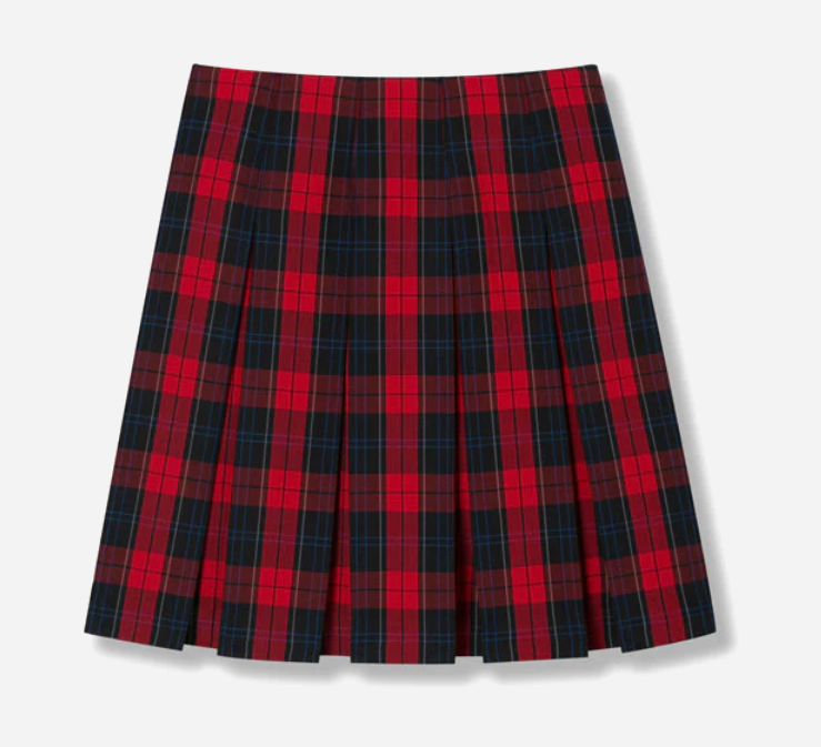 Women's Box Pleat Skirt- Plaid (9th-12th Grade- Mills)