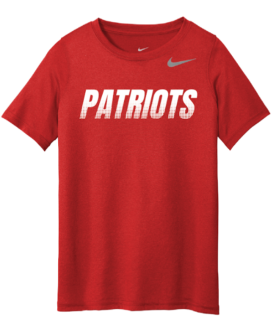 Youth Patriots Nike Red Dri Fit Tee