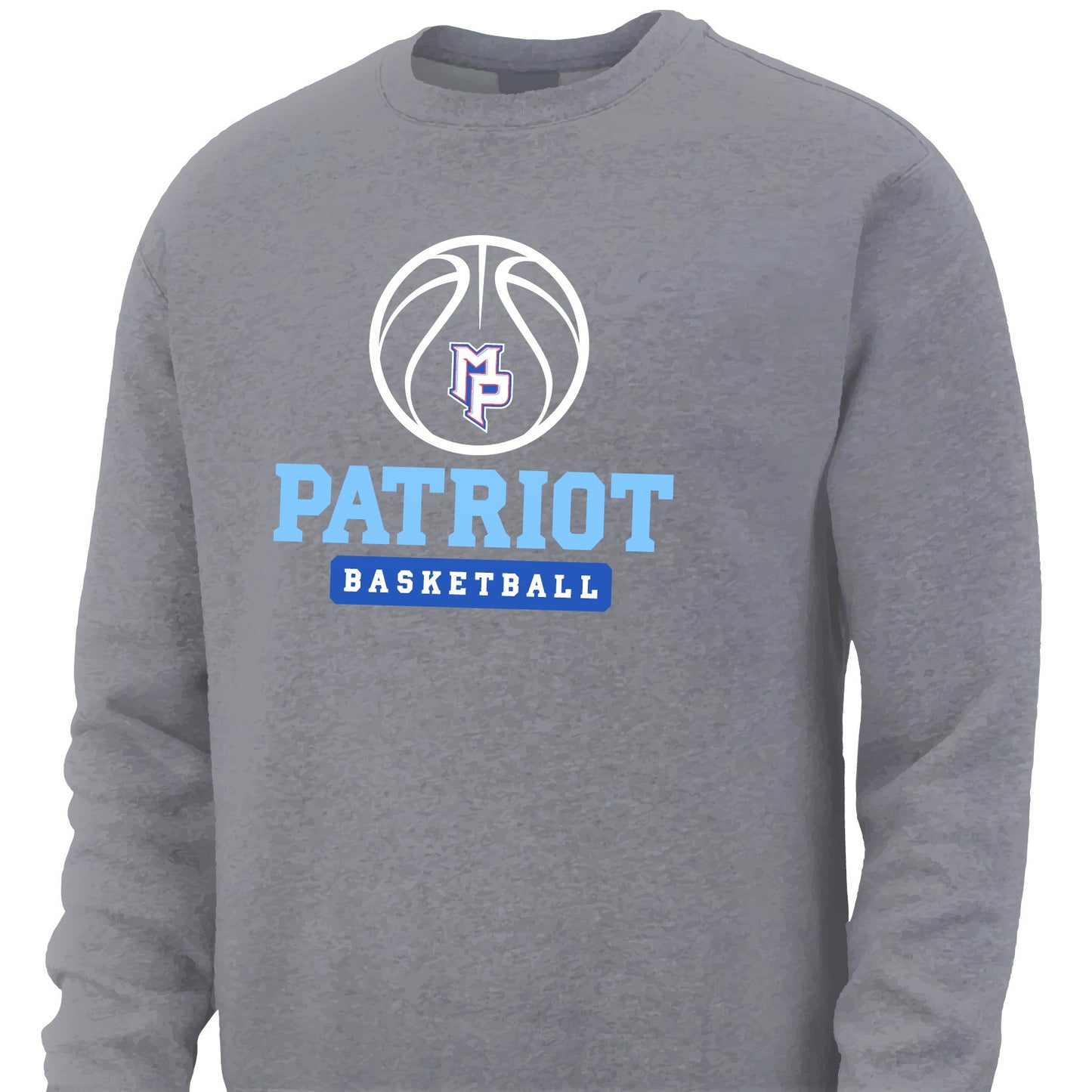 Patriots Basketball Oxford Gray Long Sleeve Tee